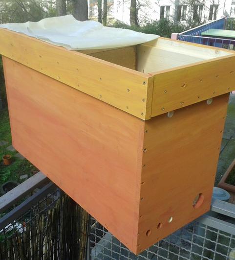 fertig zusammengebaute low-cost-Einraumbeute (Foto: Gunnar Weidt)