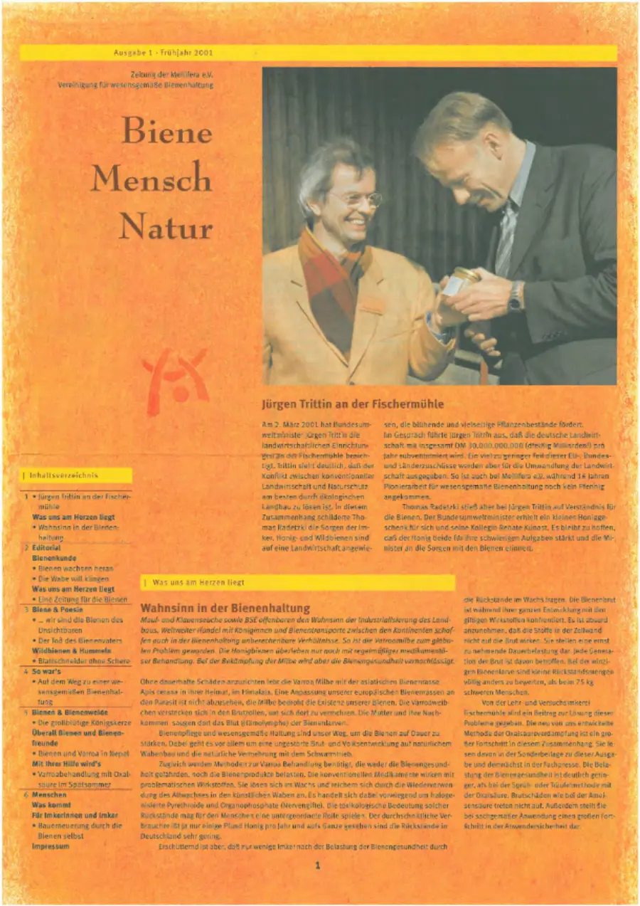 Cover von »Biene Mensch Natur« Ausgabe 1 | Fr&uuml;hjahr 2001