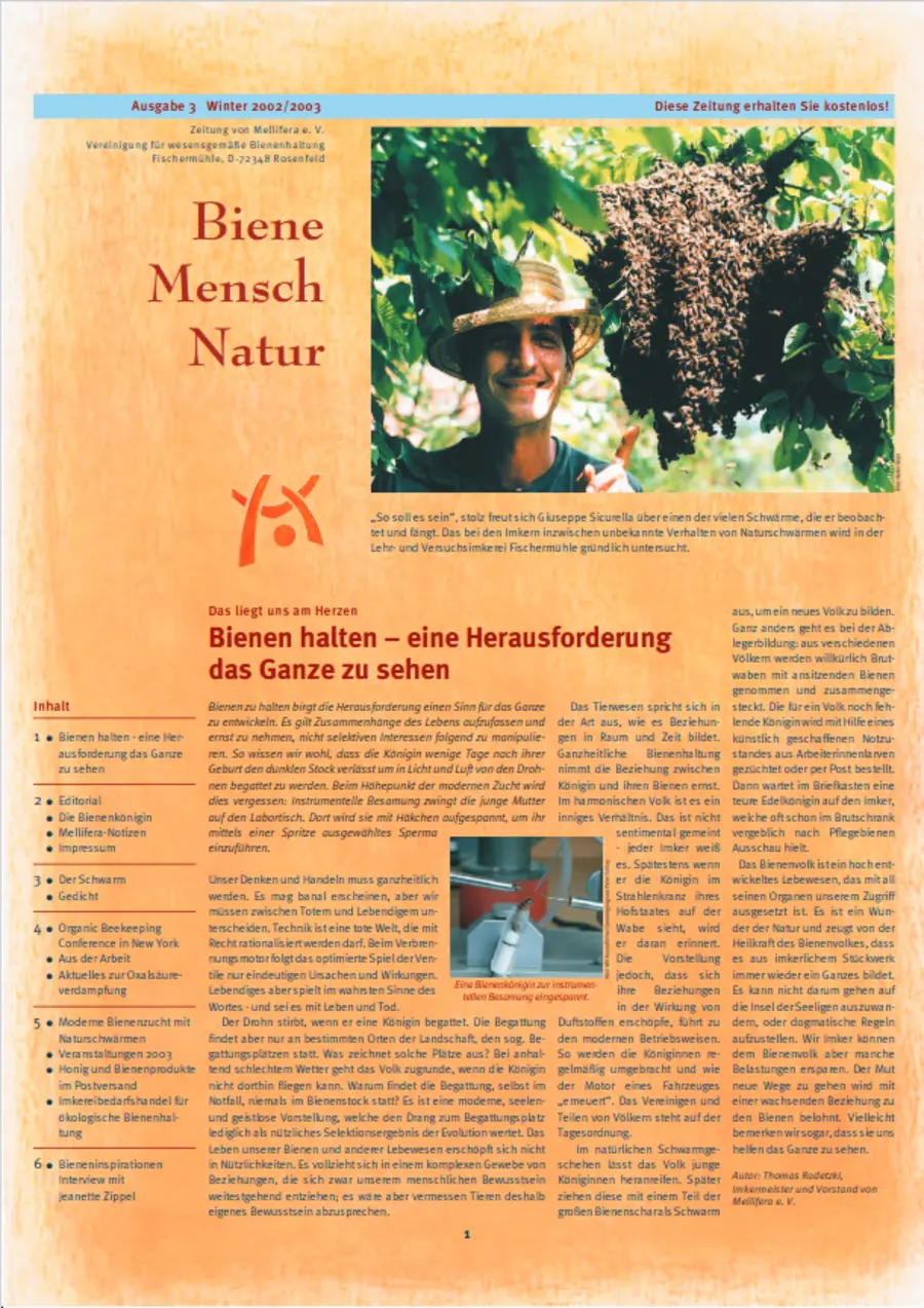 Cover von »Biene Mensch Natur« Ausgabe 3 | Winter 2002/2003