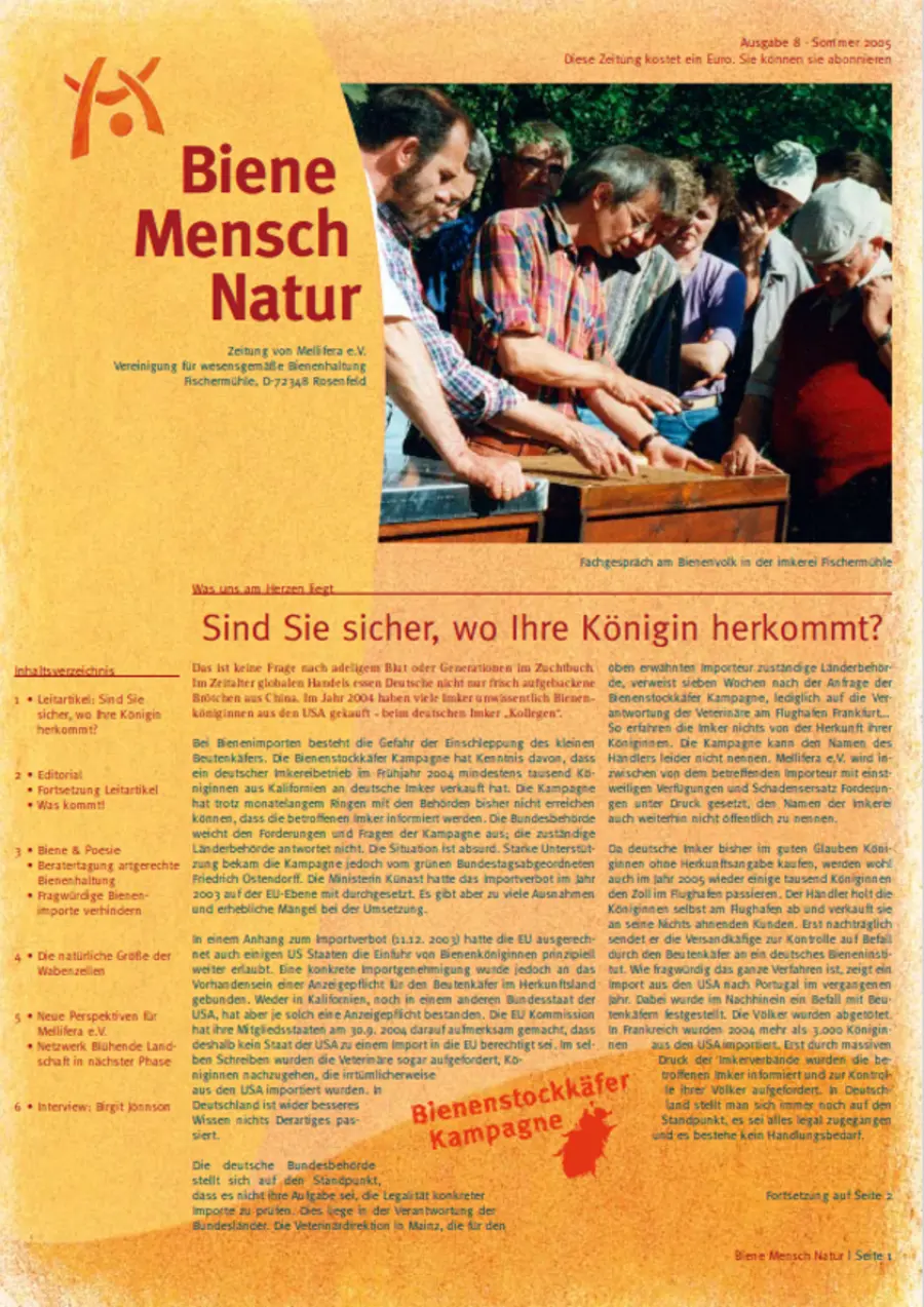 Cover von »Biene Mensch Natur« Ausgabe 8 | Sommer 2005