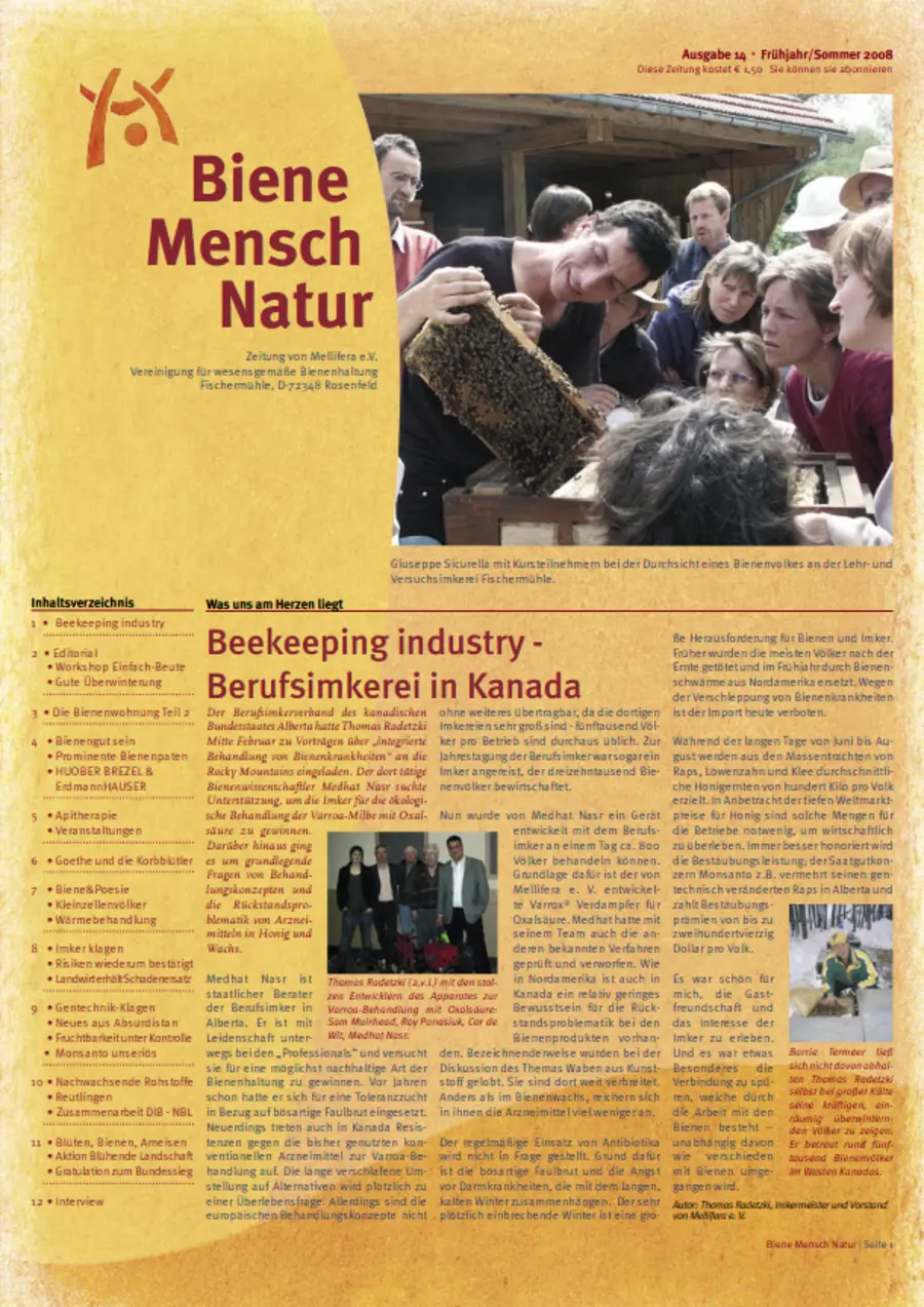 Cover von »Biene Mensch Natur« Ausgabe 14 | Fr&uuml;hjahr/Sommer 2008