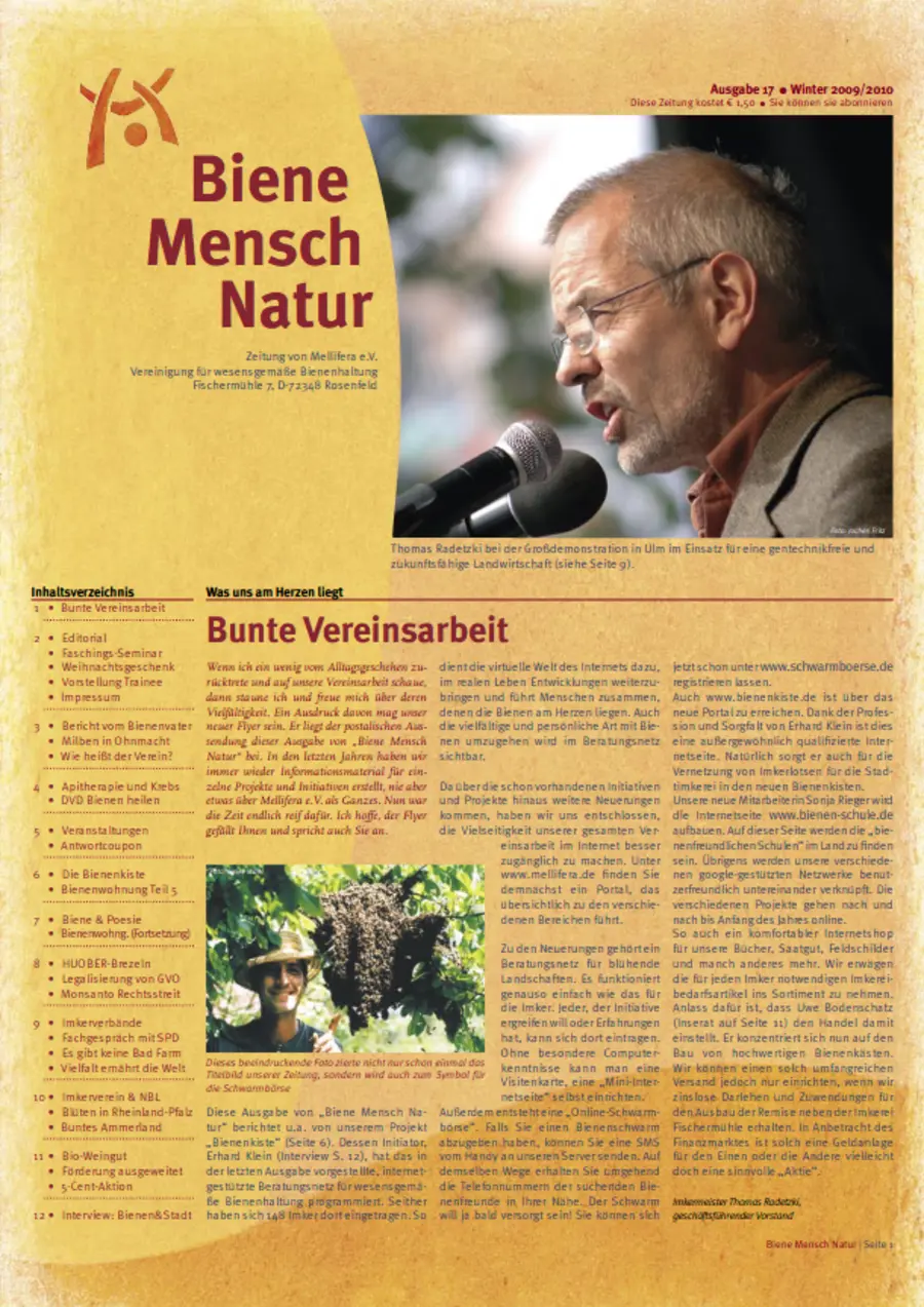 Cover von »Biene Mensch Natur« Ausgabe 17 | Winter 2009/2010