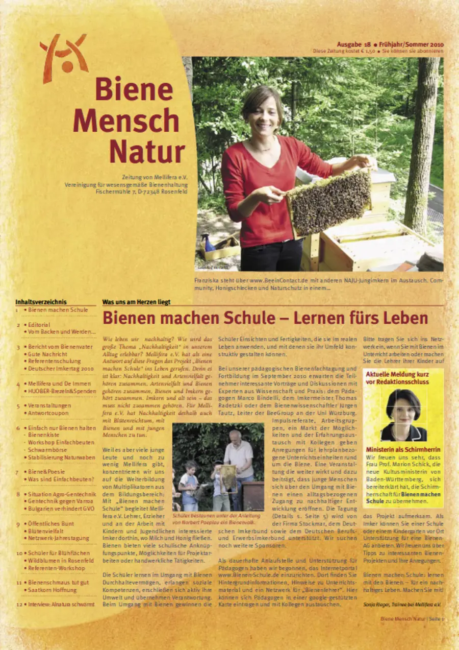 Cover von »Biene Mensch Natur« Ausgabe 18 | Fr&uuml;hjahr/Sommer 2010