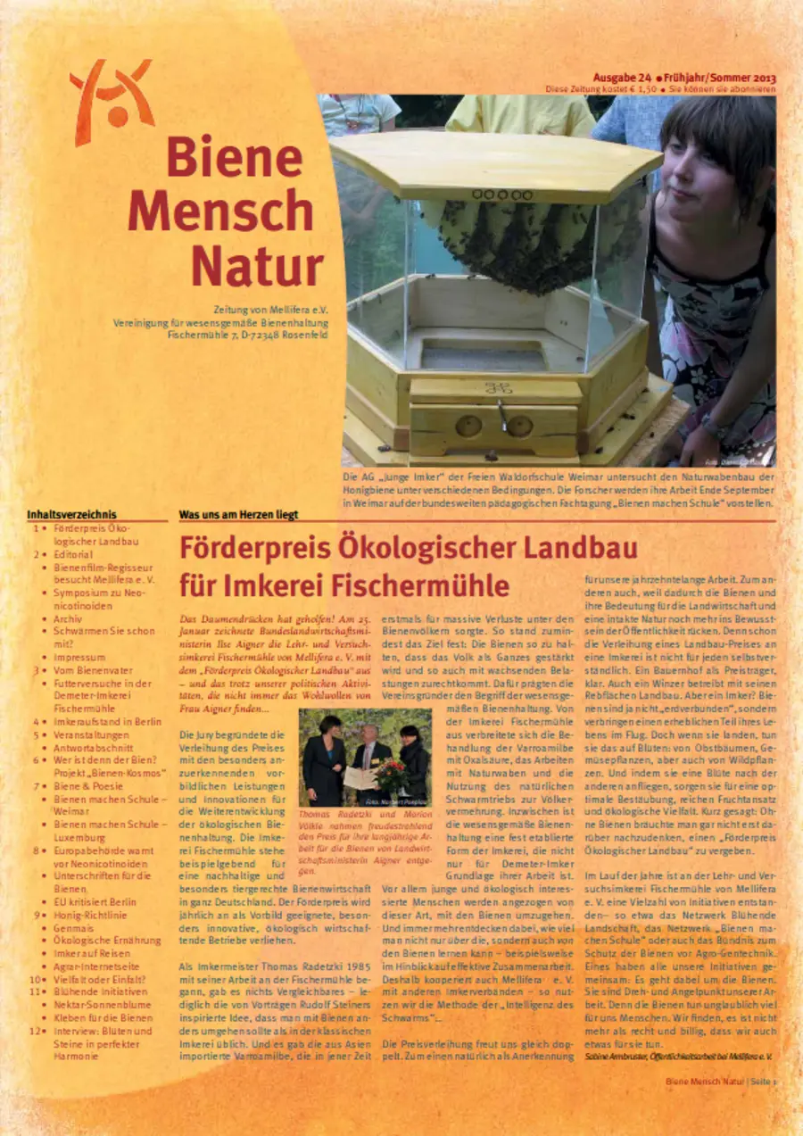 Cover von »Biene Mensch Natur« Ausgabe 24 | Fr&uuml;hjahr/Sommer 2013