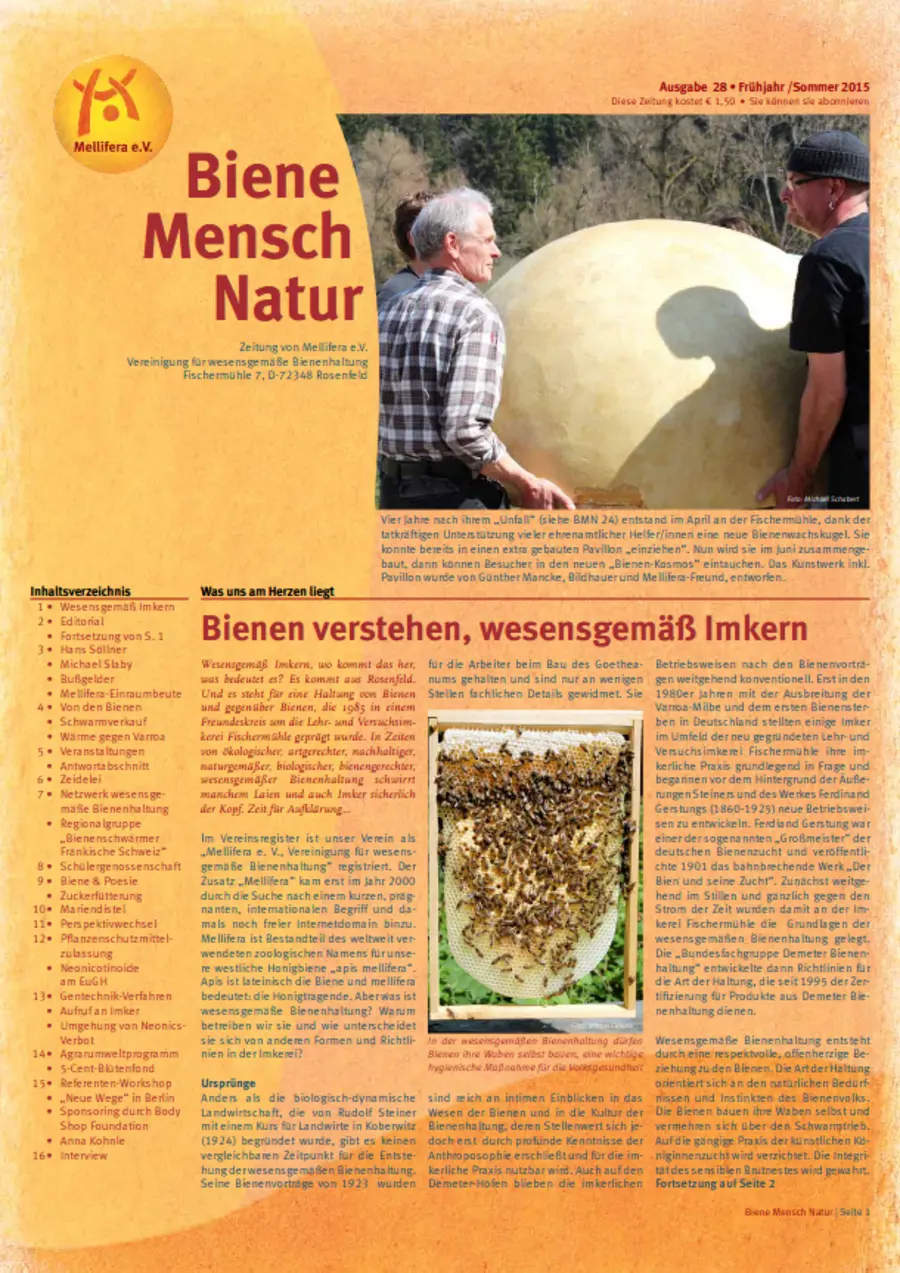 Cover von »Biene Mensch Natur« Ausgabe 28 | Fr&uuml;hjahr/Sommer 2015